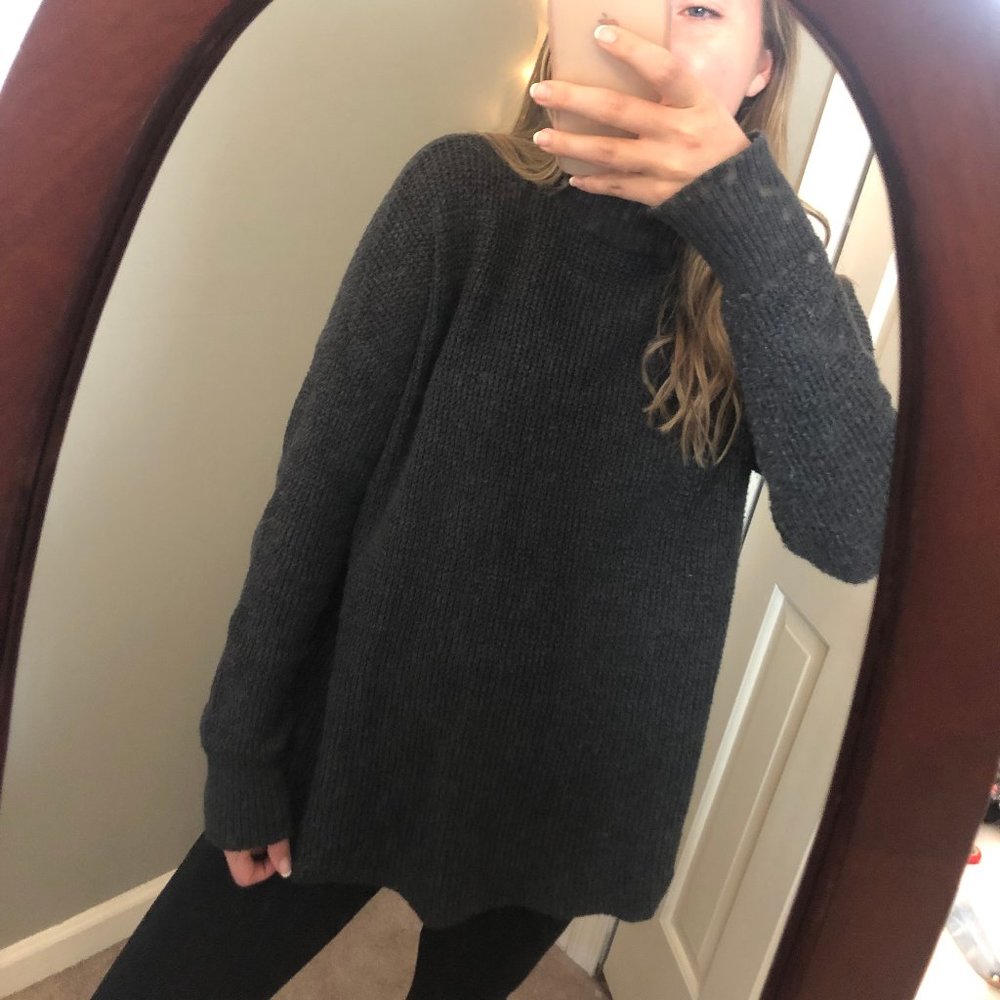 American Eagle Charcoal Grey Mock-neck Sweater